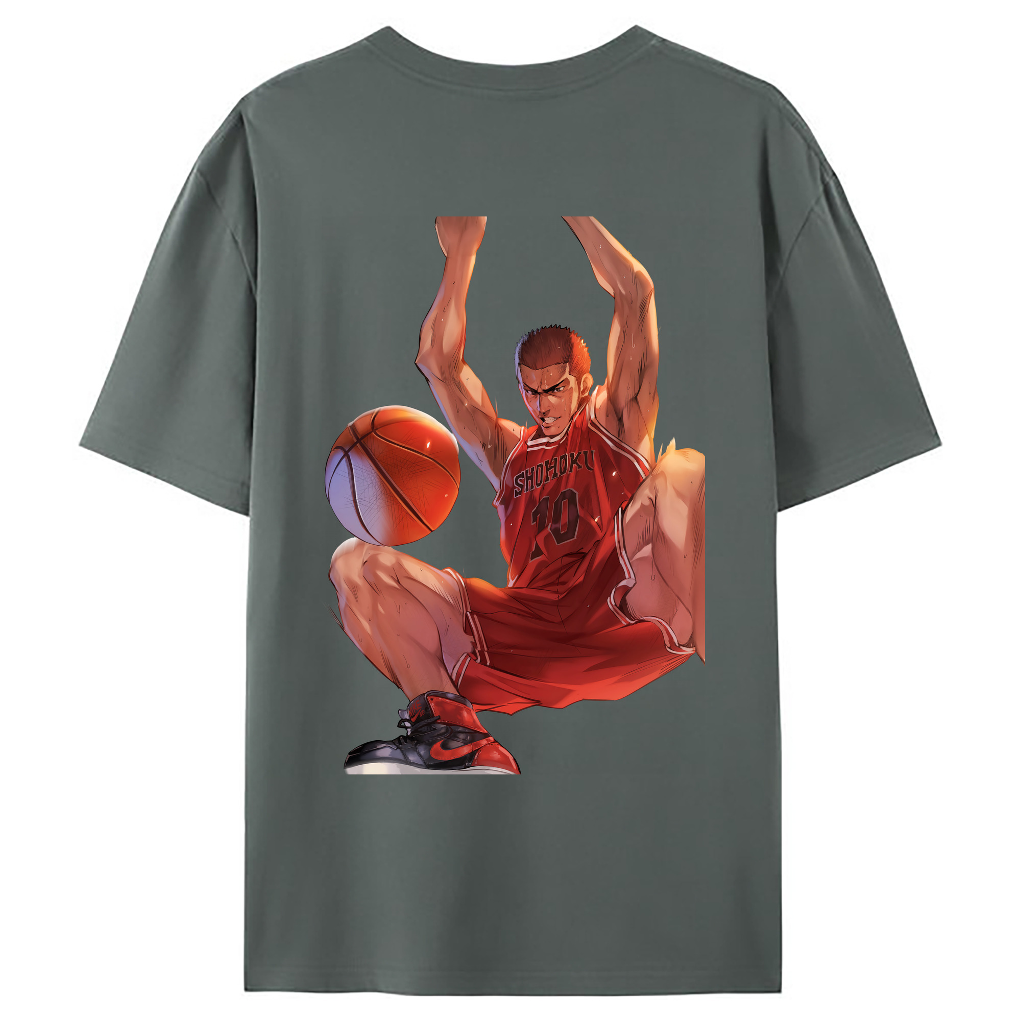 （画像用） SLAM DUNK／スラムダンク 綿100％ メンズ半袖Tシャツ（バックプリント） 通気性